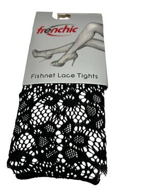 NEW Frenchic Fishnet Lace Tights Black Size S/M Lightweight Sheer Stockings